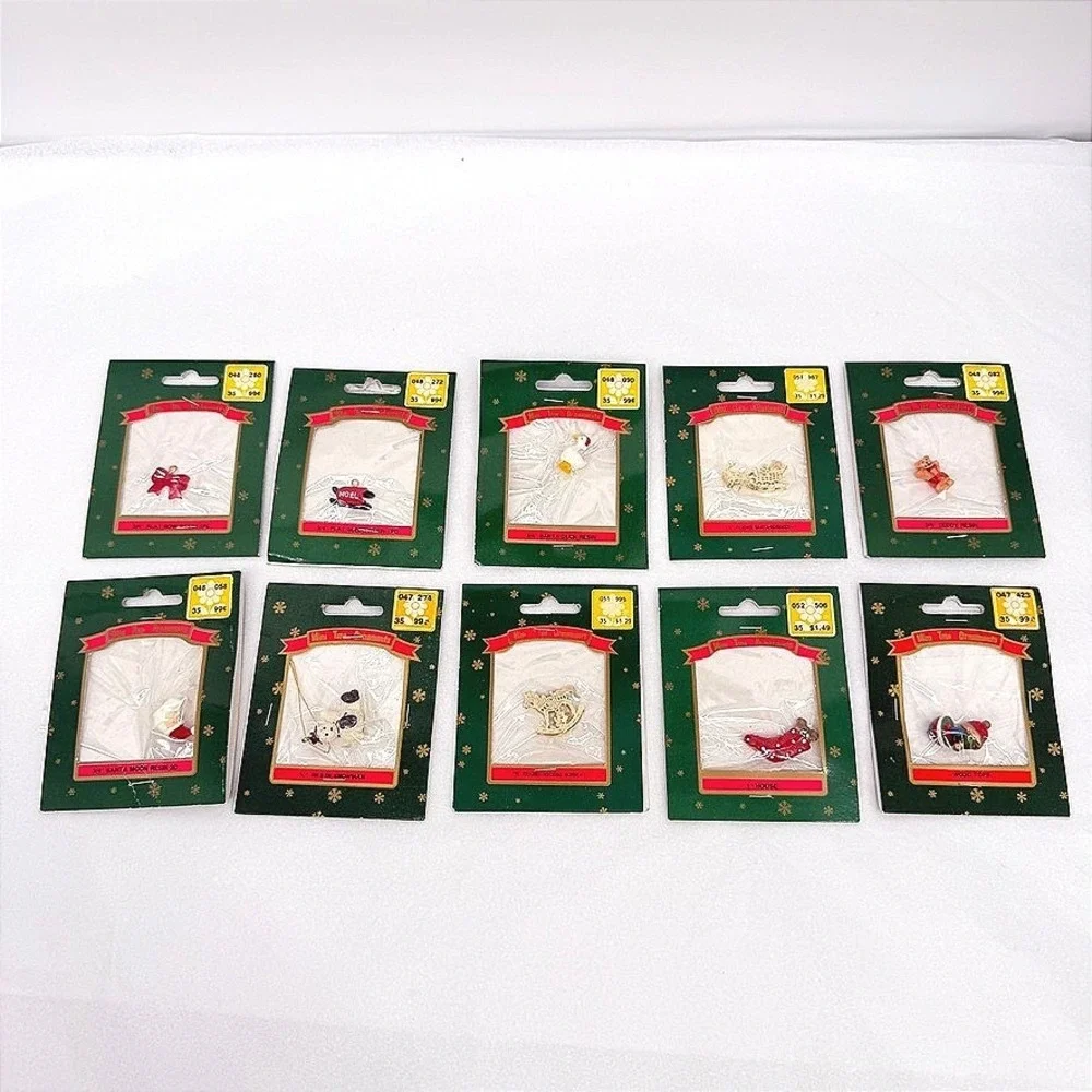 VTG Franks Miniatures Christmas Holiday Resin Wood Charms Crafting Set of 10